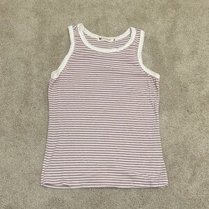 Darong White and Purple Striped Tank